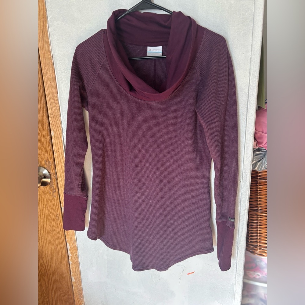 Columbia Holly Hideaway Waffle Cowl Neck Pullover size M